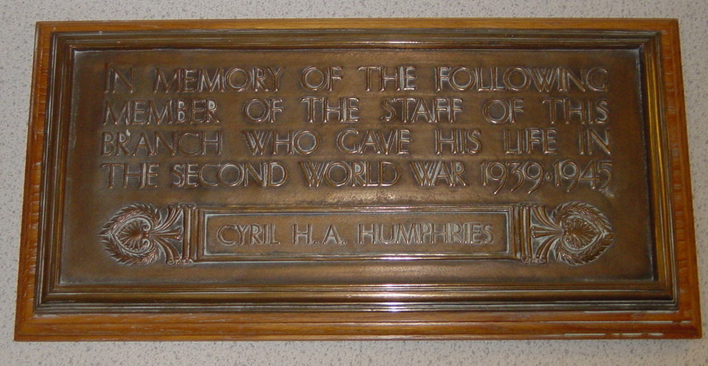Cyril Humphries Westminster Bank Memorial02